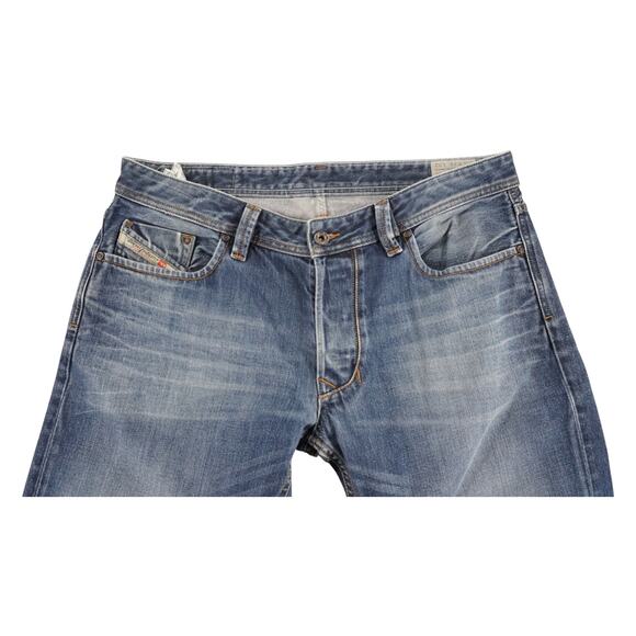 Diesel Larkee Straight Leg Jeans Men’s W36 L32 Medium Wash Distressed Fade - Picture 3 of 12